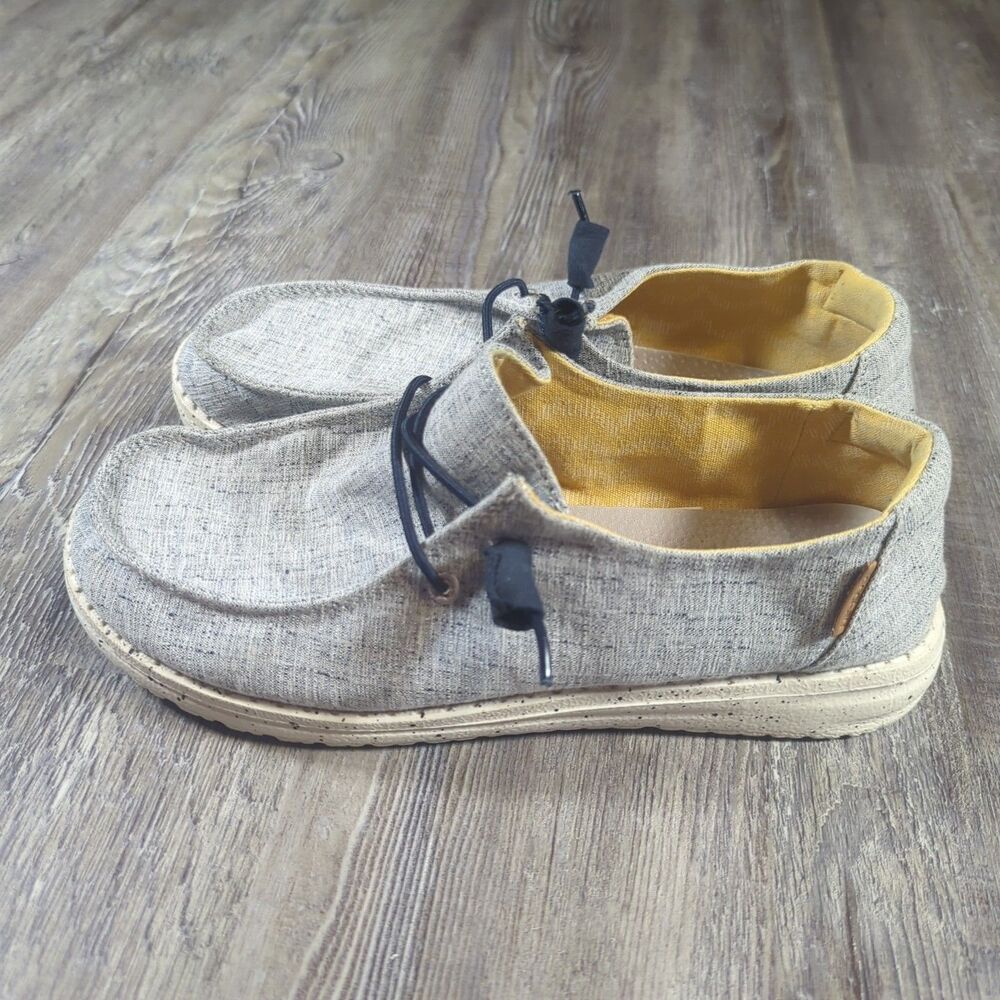 Hey Dude Shoes Womens Size 7 Wendy Chambray White Blue Slip On Loafers Flats - Picture 6 of 13